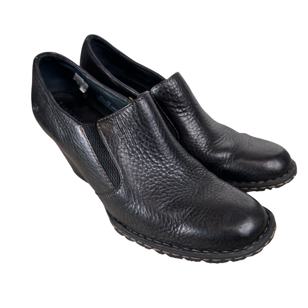 Born BOC Gertrude Black Leather Ankle Booties 8.5 Comfortcore Chiccore Fall